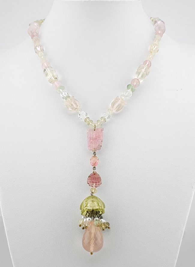 Collier en Tourmalines, Beryls et Kunzites